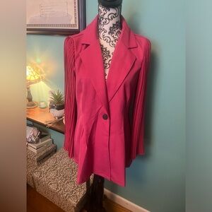 SHEIN Raffinéa Pleated Trumpet PleatedSleeve Single Button Blazer.  Medium.
